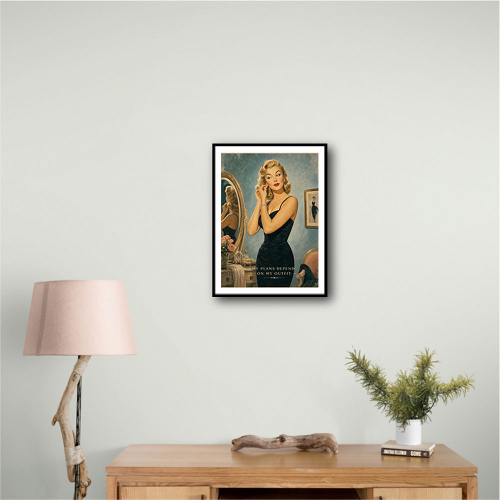 My Plans Depend On My Outfit Vintage Glamour Wall Art