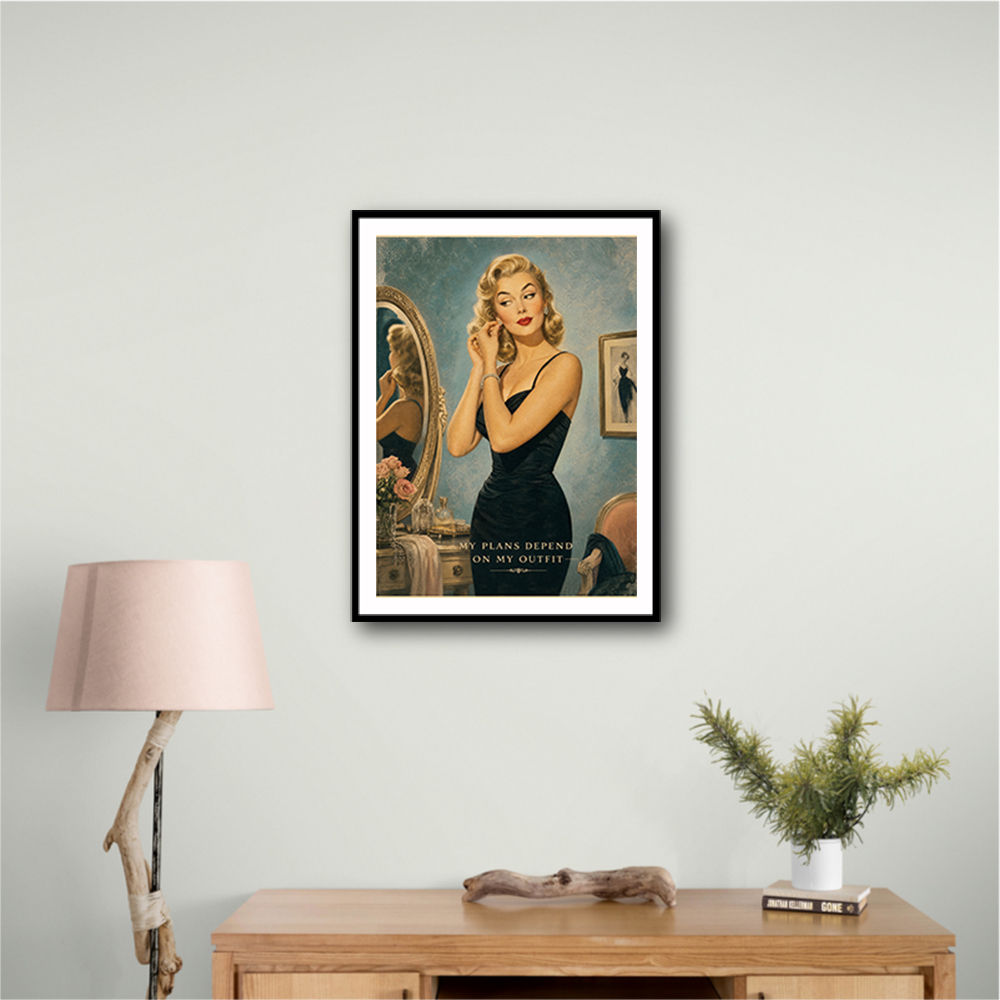 My Plans Depend On My Outfit Vintage Glamour Wall Art