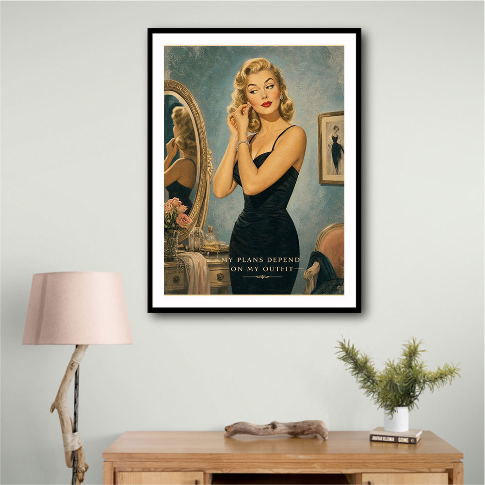 My Plans Depend On My Outfit Vintage Glamour Wall Art
