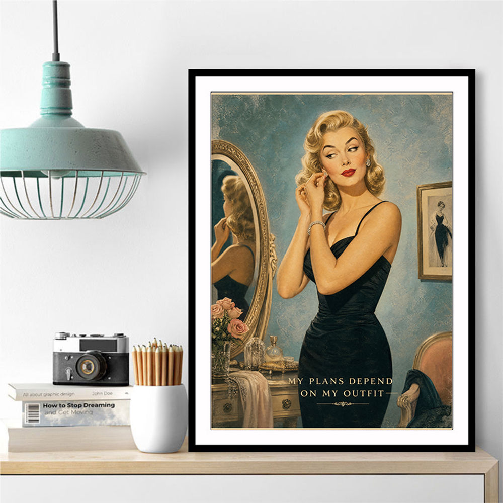 My Plans Depend On My Outfit Vintage Glamour Wall Art