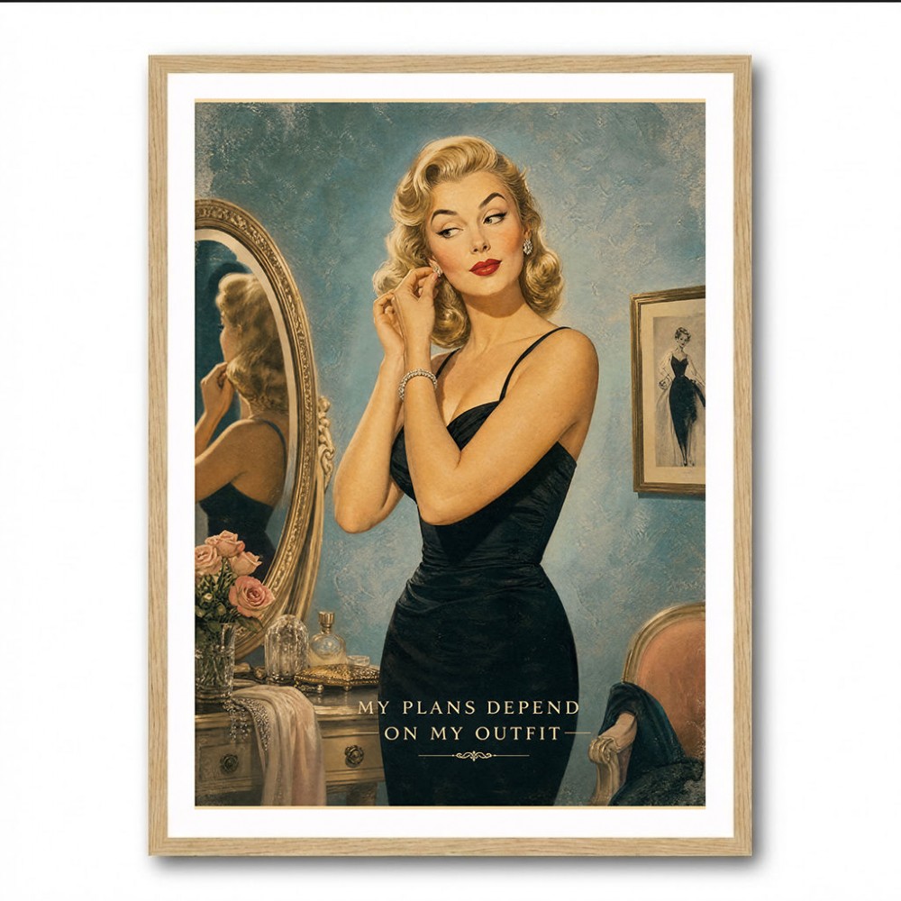 My Plans Depend On My Outfit Vintage Glamour Wall Art