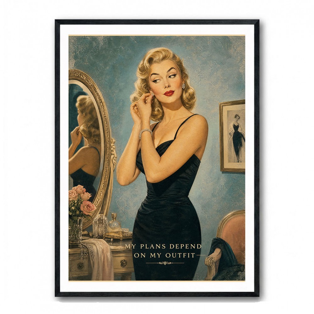 My Plans Depend On My Outfit Vintage Glamour Wall Art