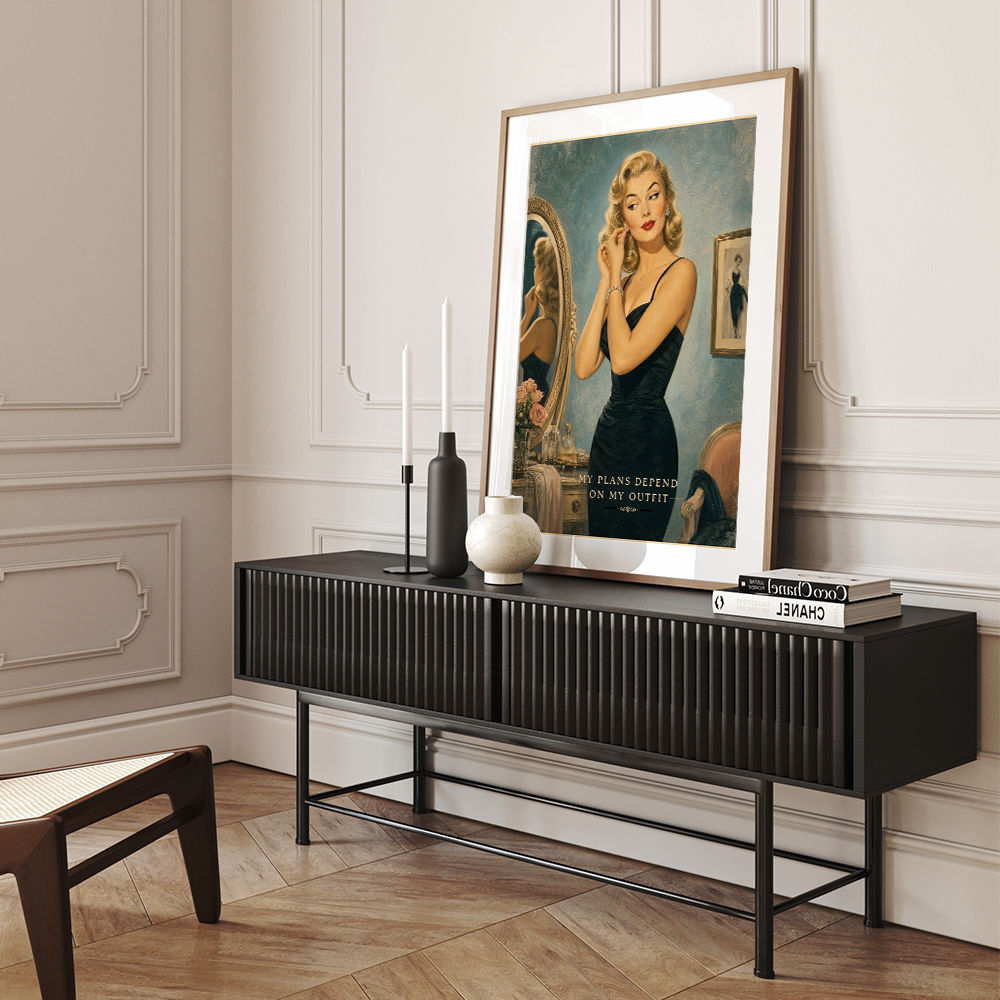 My Plans Depend On My Outfit Vintage Glamour Wall Art