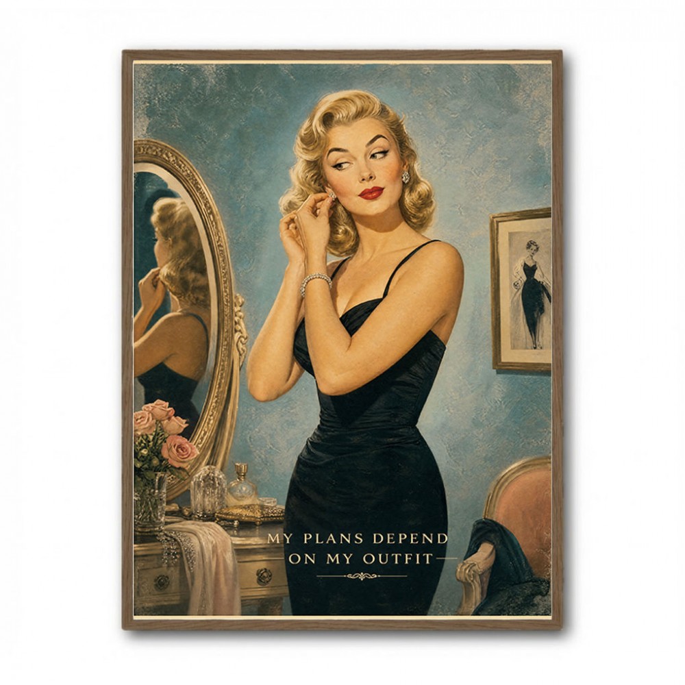 My Plans Depend On My Outfit Vintage Glamour Wall Art