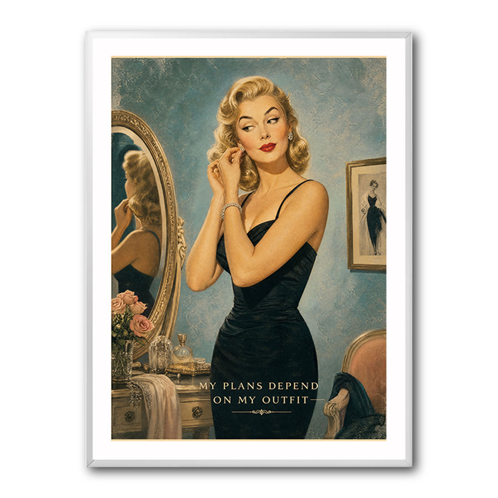 My Plans Depend On My Outfit Vintage Glamour Wall Art