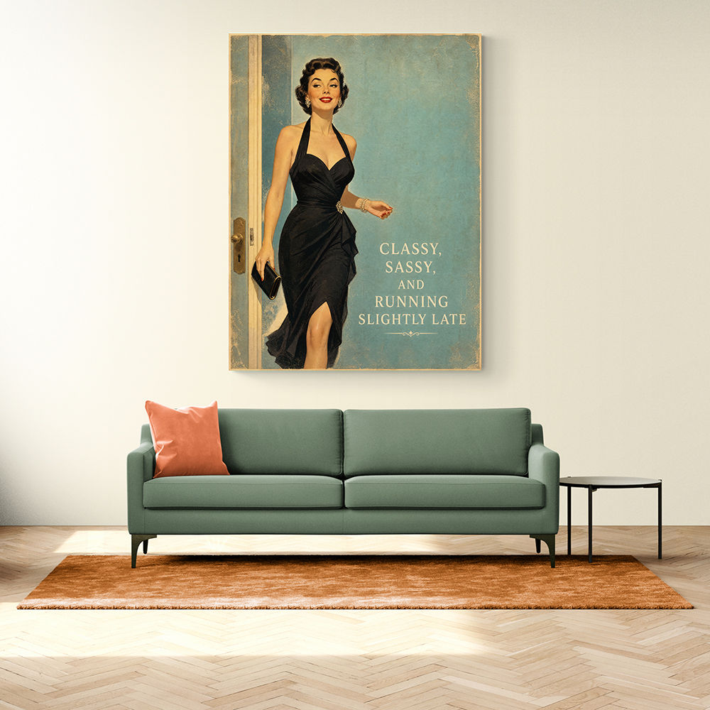 Classy Sassy and Running Slightly Late Vintage Wall Art Print