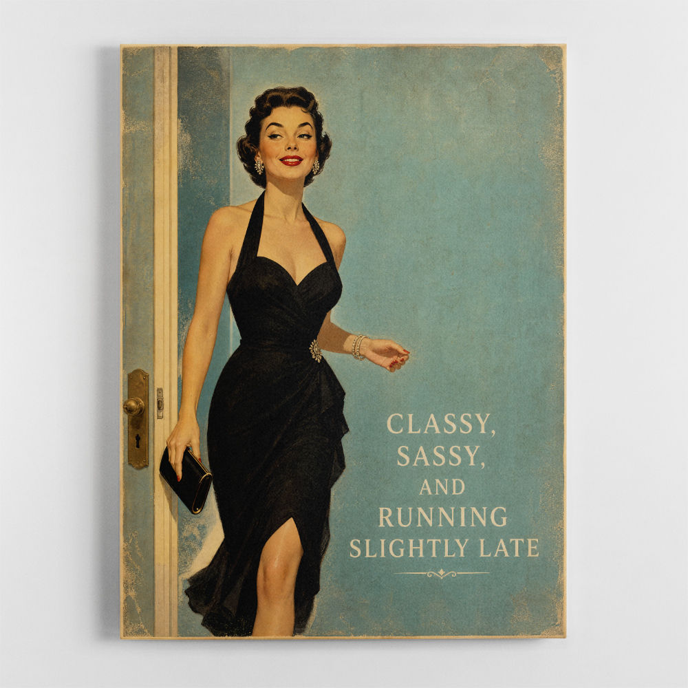 Classy Sassy and Running Slightly Late Vintage Wall Art Print