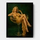 The Golden Champagne Girl Wall Art