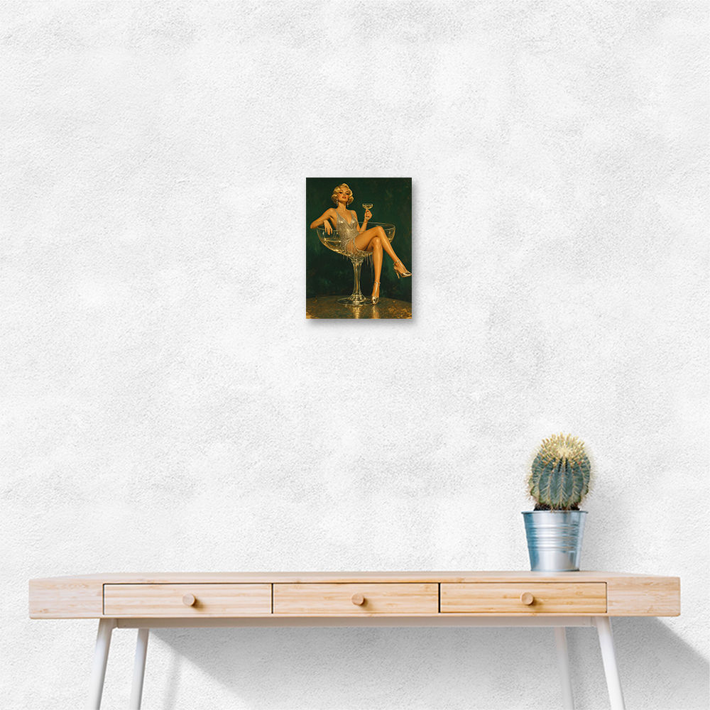 Glitter & Champagne Vintage Style Wall Art