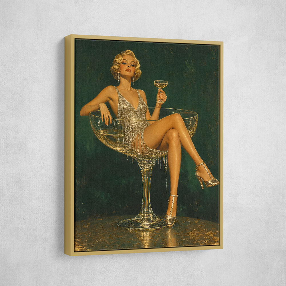 Glitter & Champagne Vintage Style Wall Art