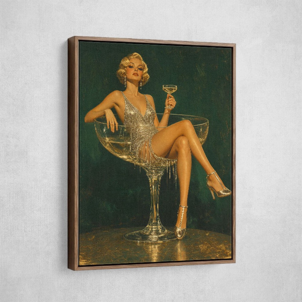 Glitter & Champagne Vintage Style Wall Art