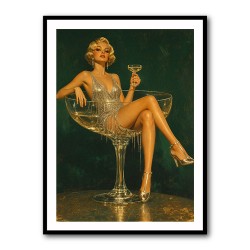 Glitter & Champagne Vintage Style Wall Art