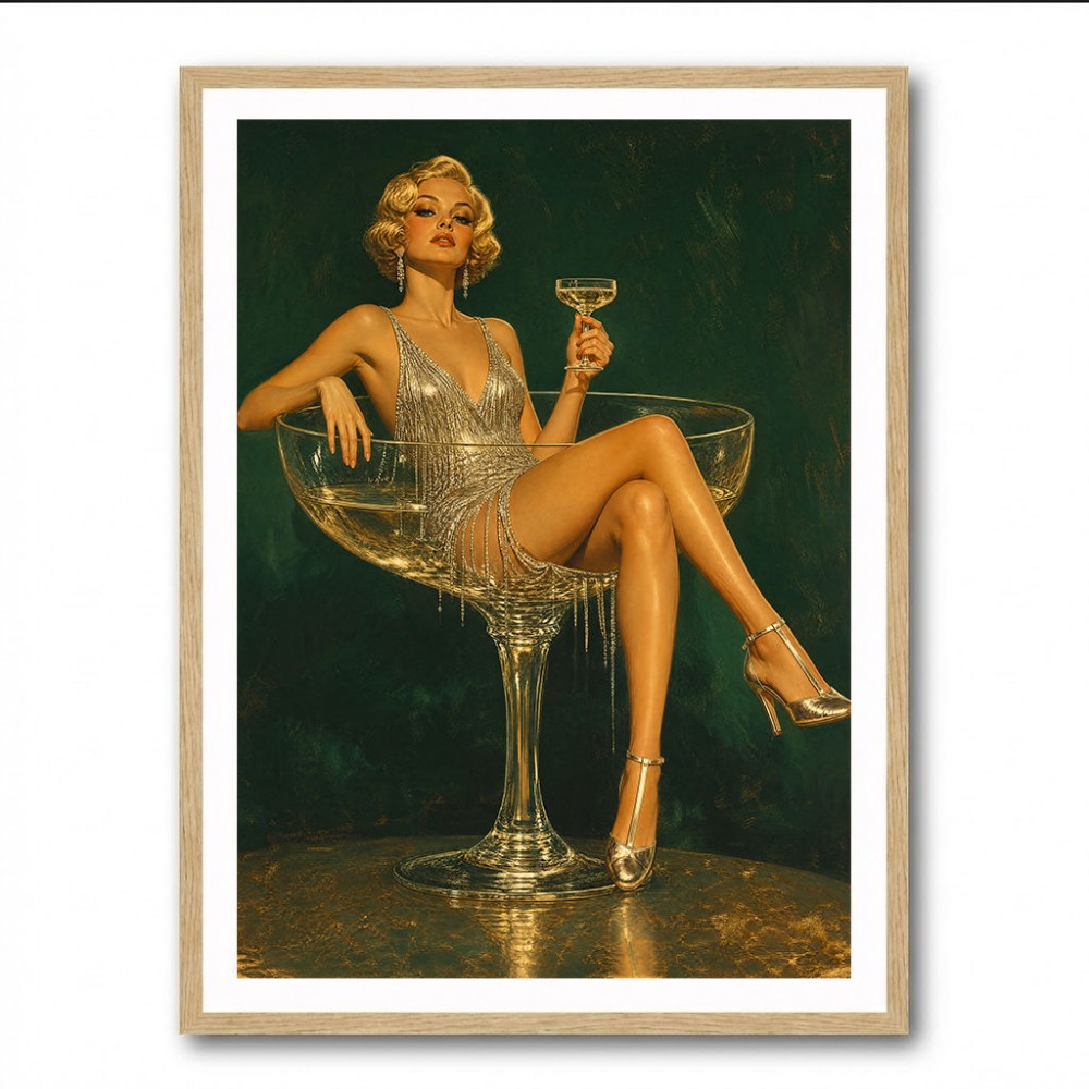 Glitter & Champagne Vintage Style Wall Art