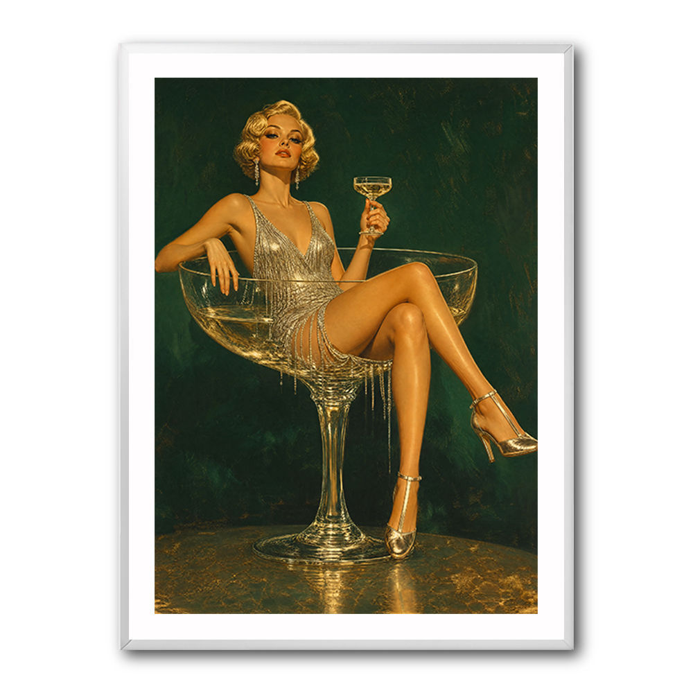 Glitter & Champagne Vintage Style Wall Art