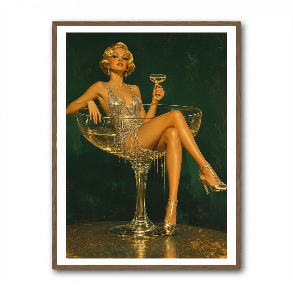 Glitter & Champagne Vintage Style Wall Art