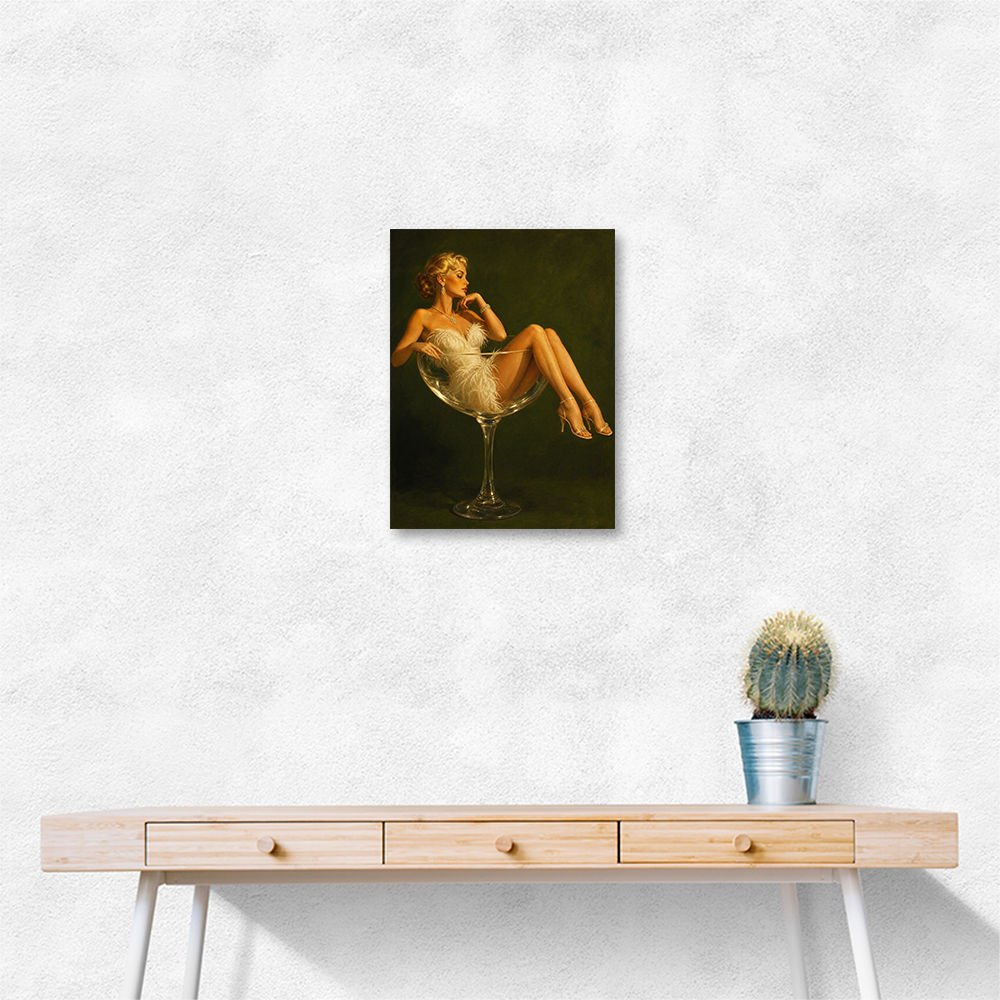 Feathered in Champagne – Vintage Glamour Wall Art