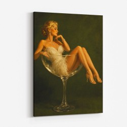 Feathered in Champagne – Vintage Glamour Wall Art