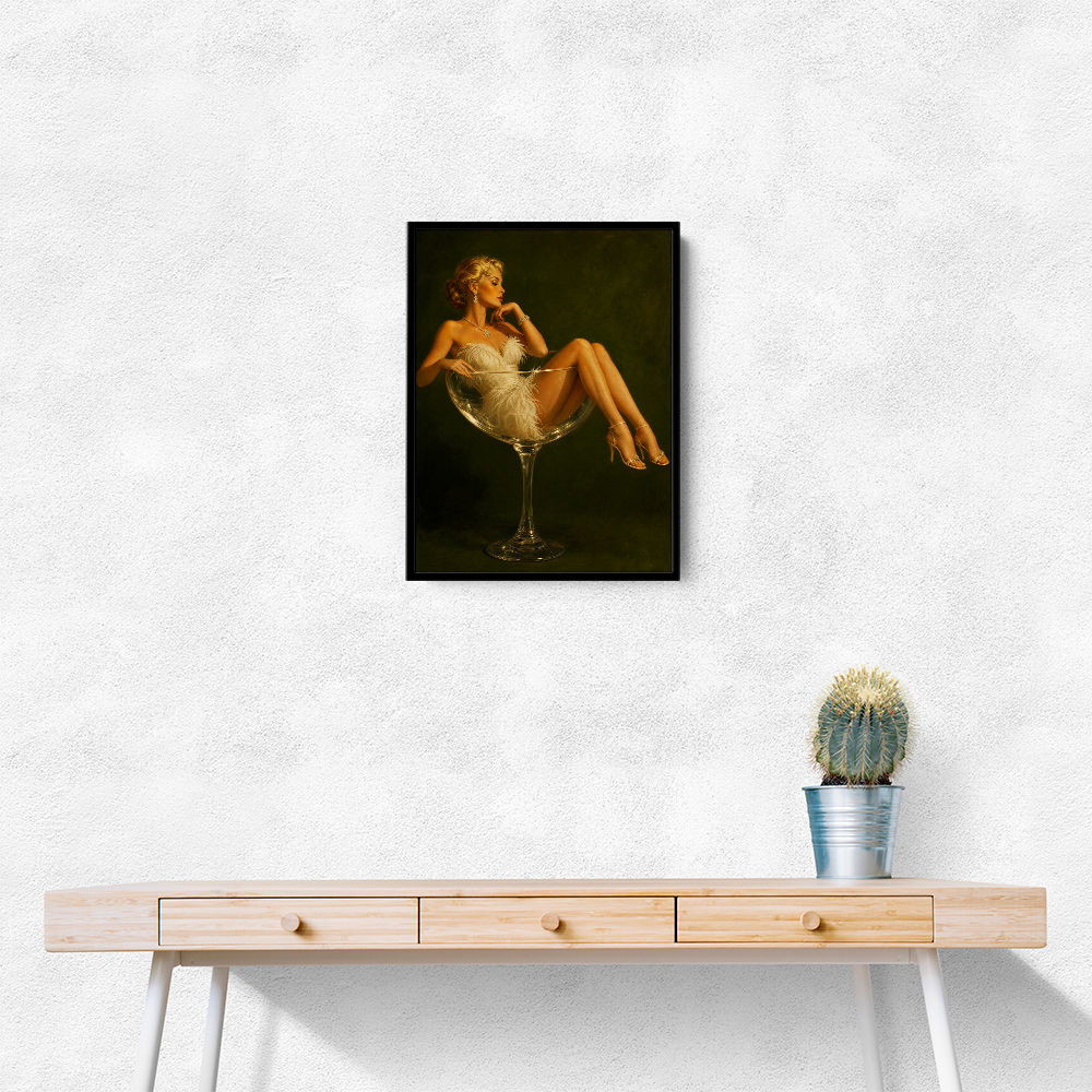 Feathered in Champagne – Vintage Glamour Wall Art