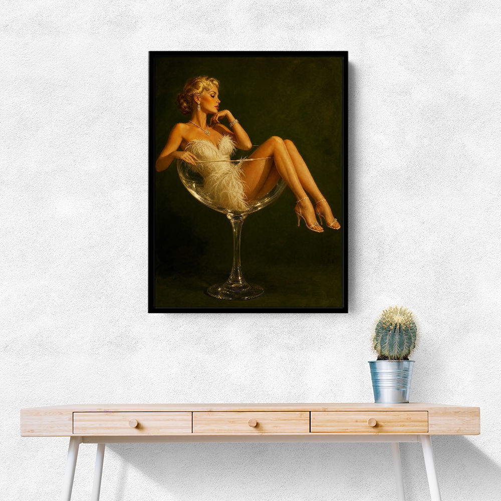 Feathered in Champagne – Vintage Glamour Wall Art