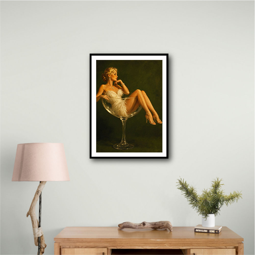 Feathered in Champagne – Vintage Glamour Wall Art