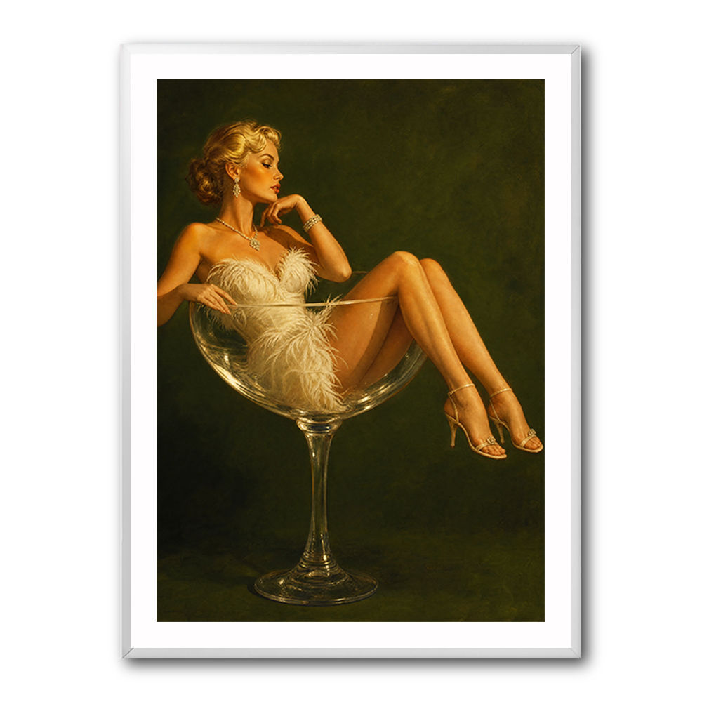 Feathered in Champagne – Vintage Glamour Wall Art