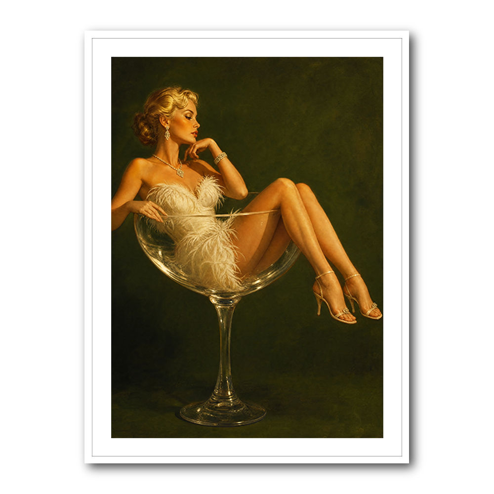 Feathered in Champagne – Vintage Glamour Wall Art