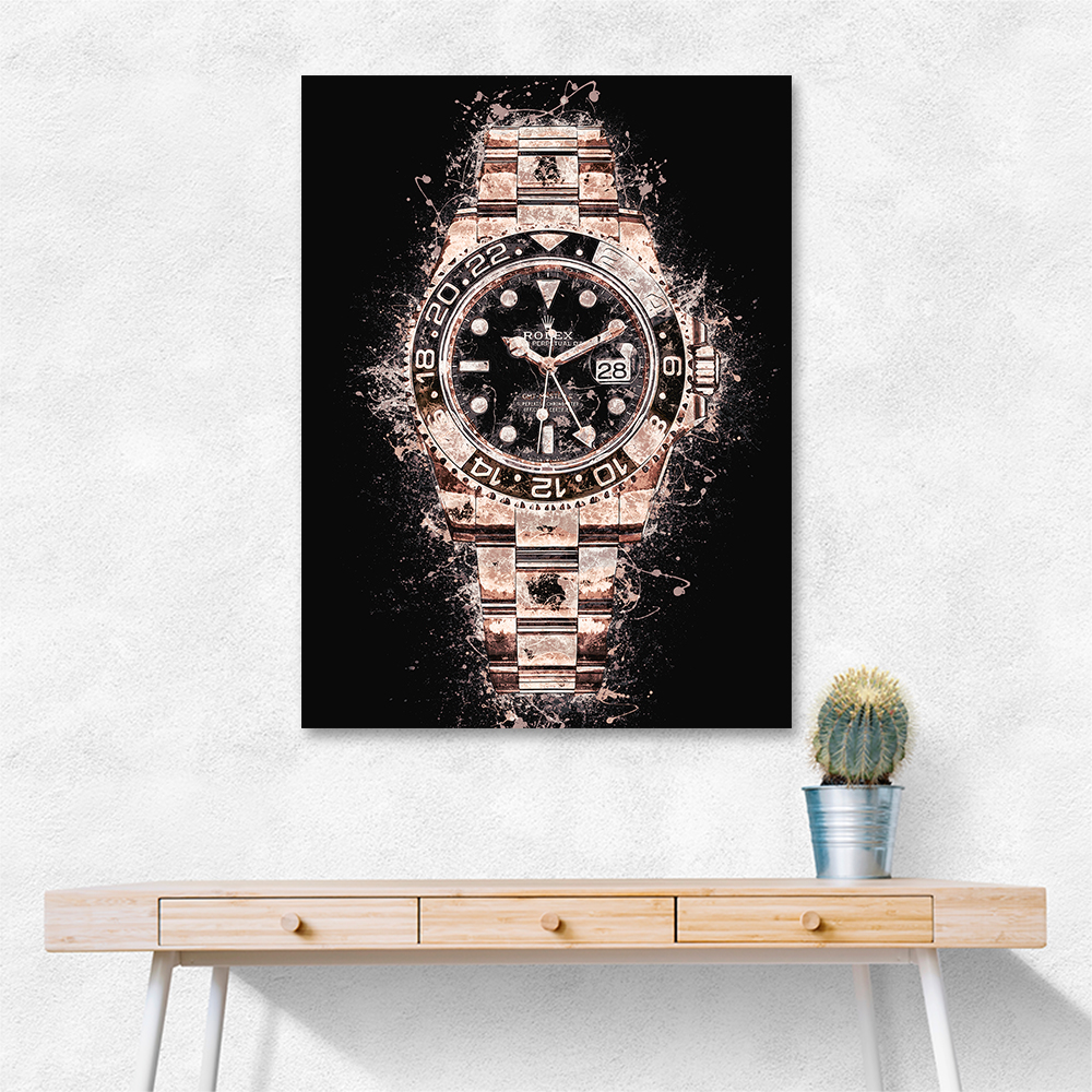 Rolex GMT Master II Rose On Black Abstract