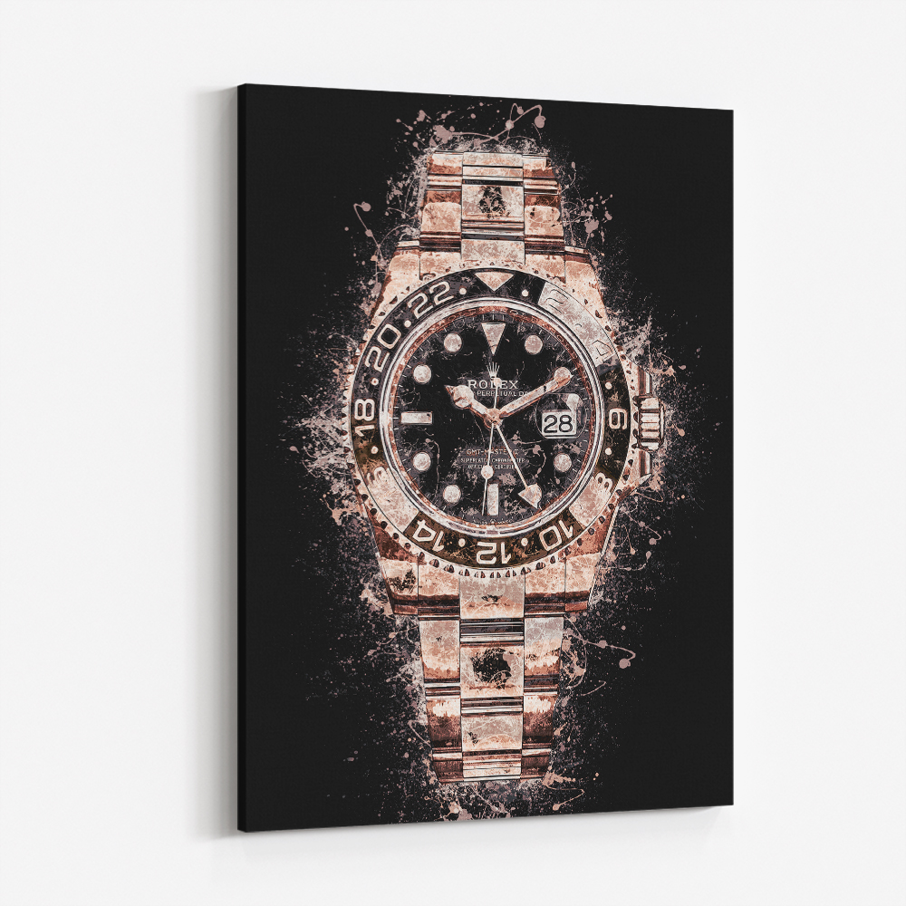 Rolex GMT Master II Rose On Black Abstract