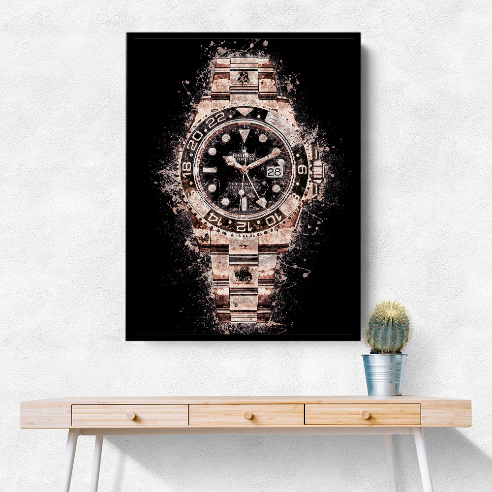 Rolex GMT Master II Rose On Black Abstract