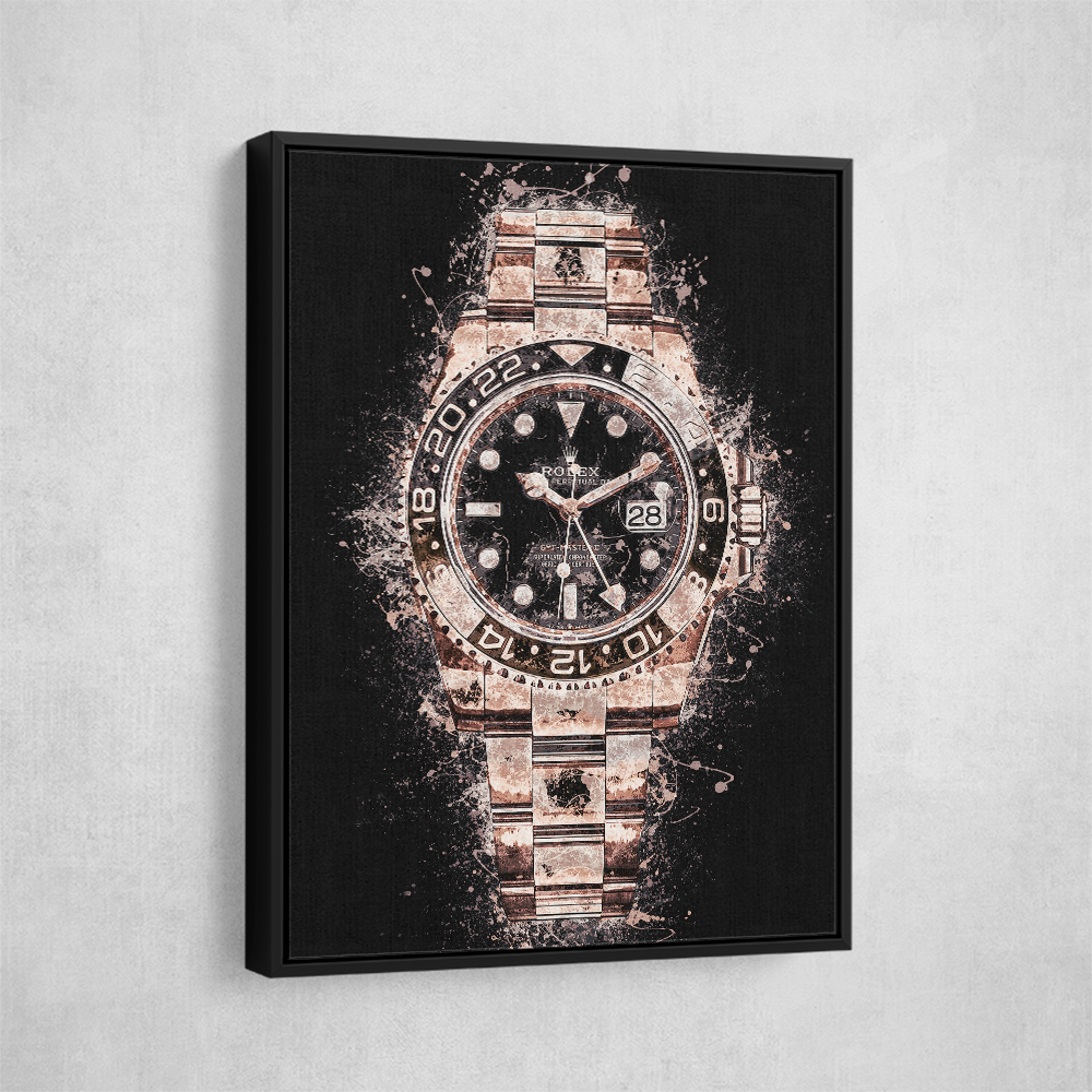 Rolex GMT Master II Rose On Black Abstract