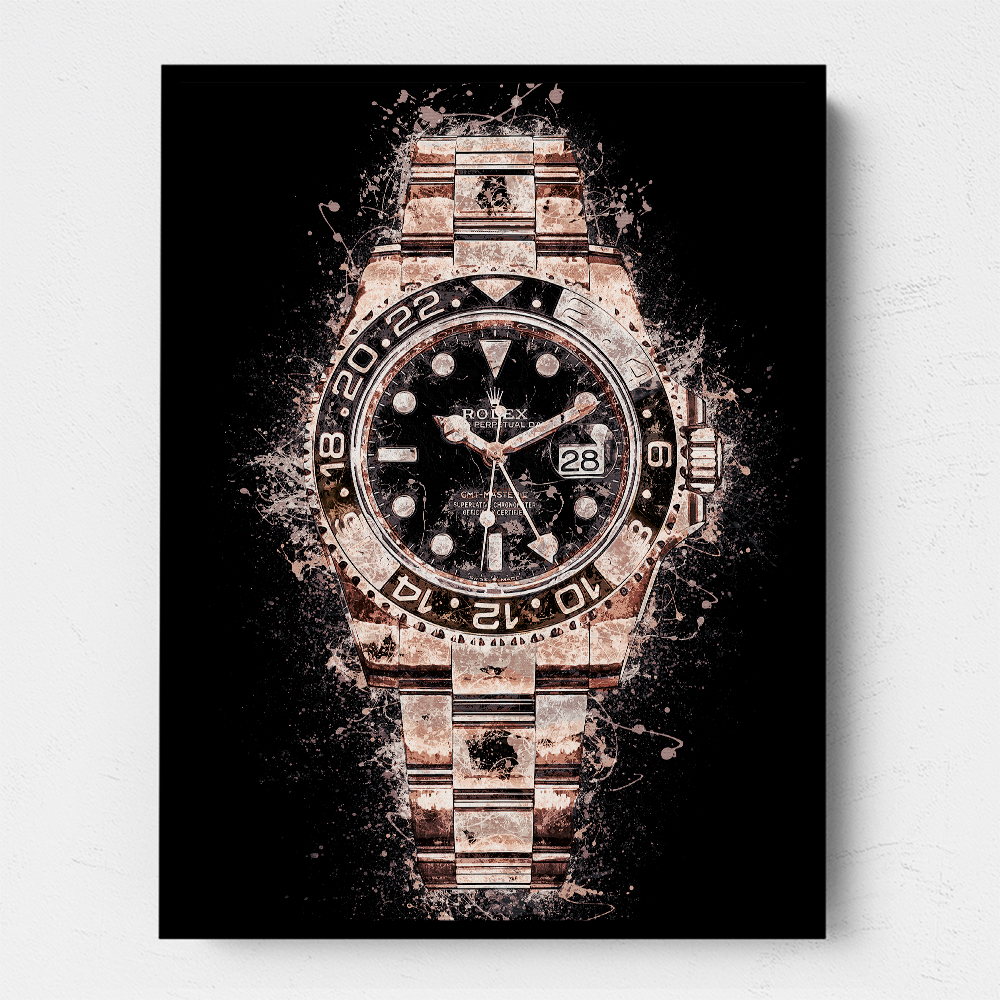 Rolex GMT Master II Rose On Black Abstract