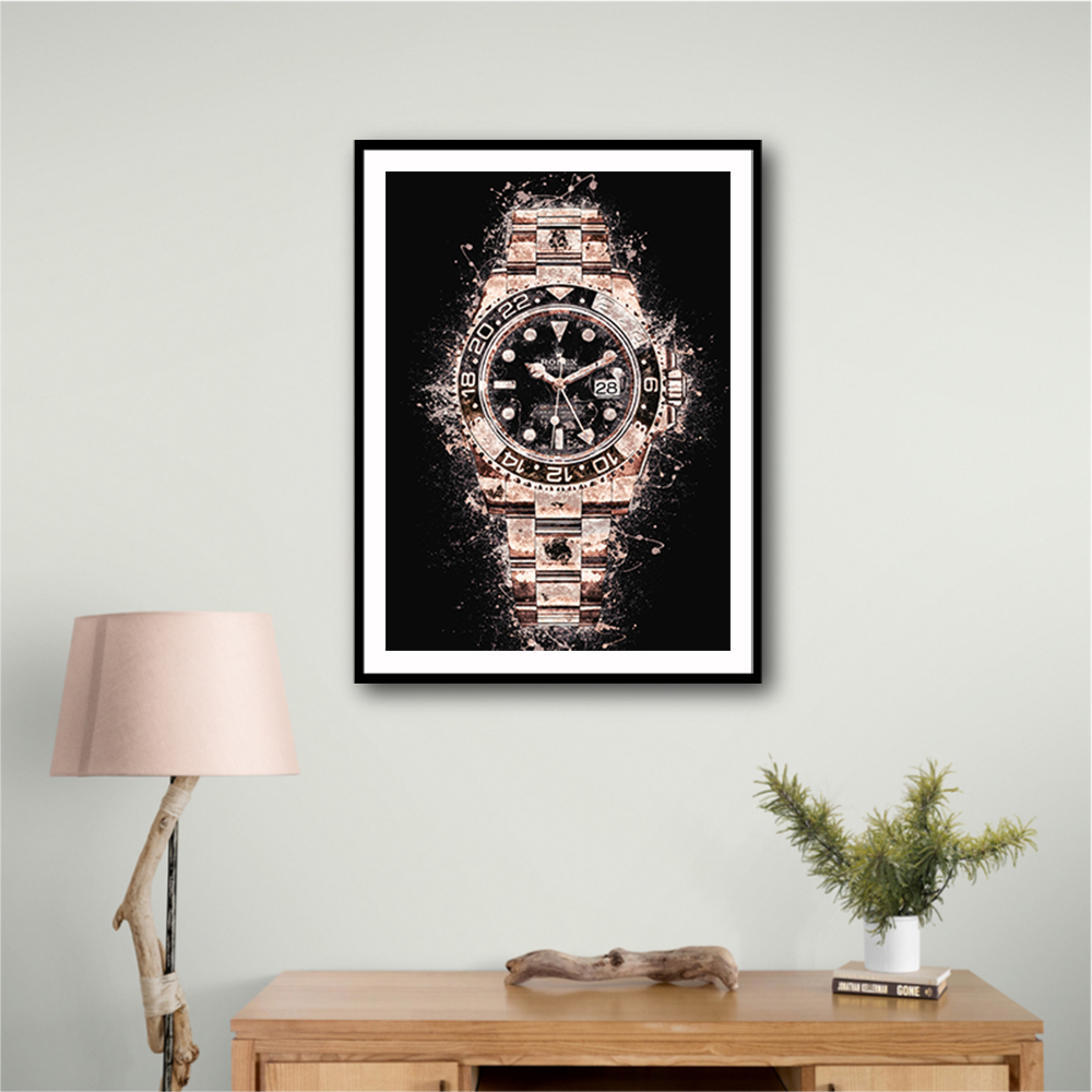 Rolex GMT Master II Rose On Black Abstract