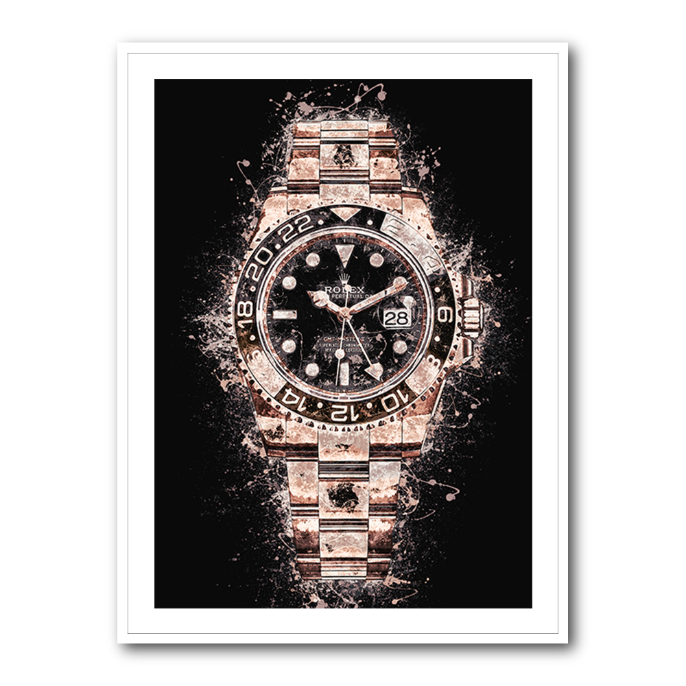 Rolex GMT Master II Rose On Black Abstract