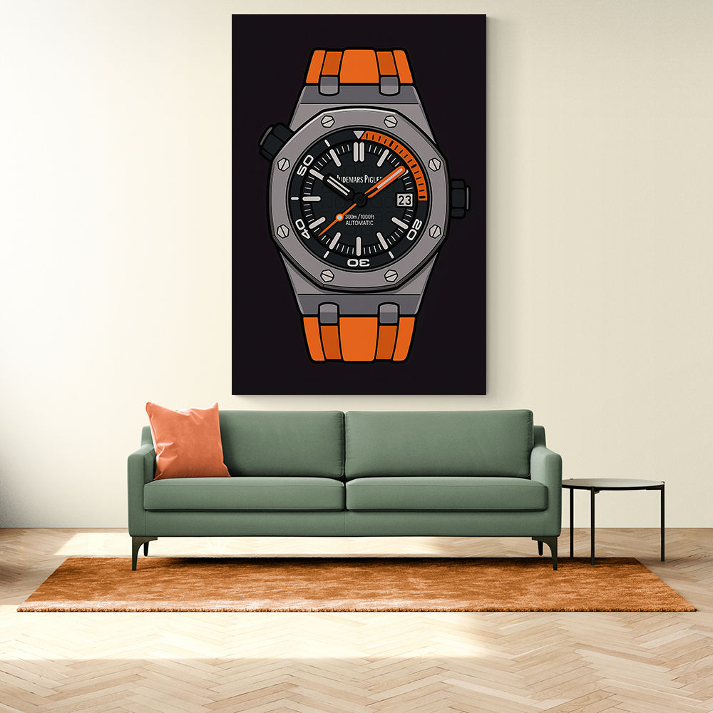 AP Diver Orange Watch Cartoon Style AP Diver Orange Watch Cartoon Style