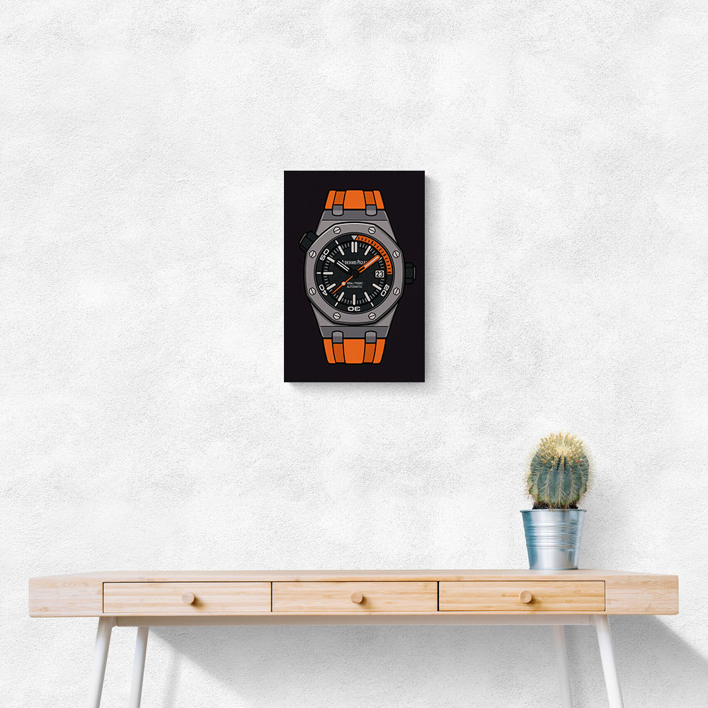 AP Diver Orange Watch Cartoon Style AP Diver Orange Watch Cartoon Style
