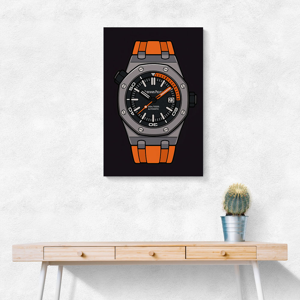AP Diver Orange Watch Cartoon Style AP Diver Orange Watch Cartoon Style