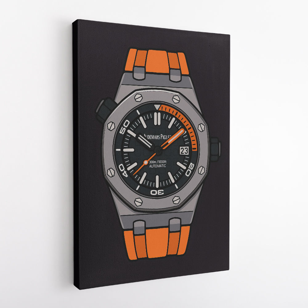 AP Diver Orange Watch Cartoon Style AP Diver Orange Watch Cartoon Style