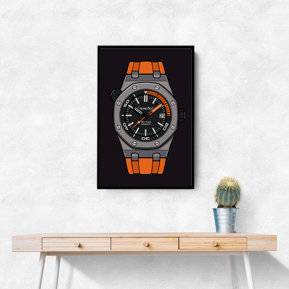AP Diver Orange Watch Cartoon Style AP Diver Orange Watch Cartoon Style