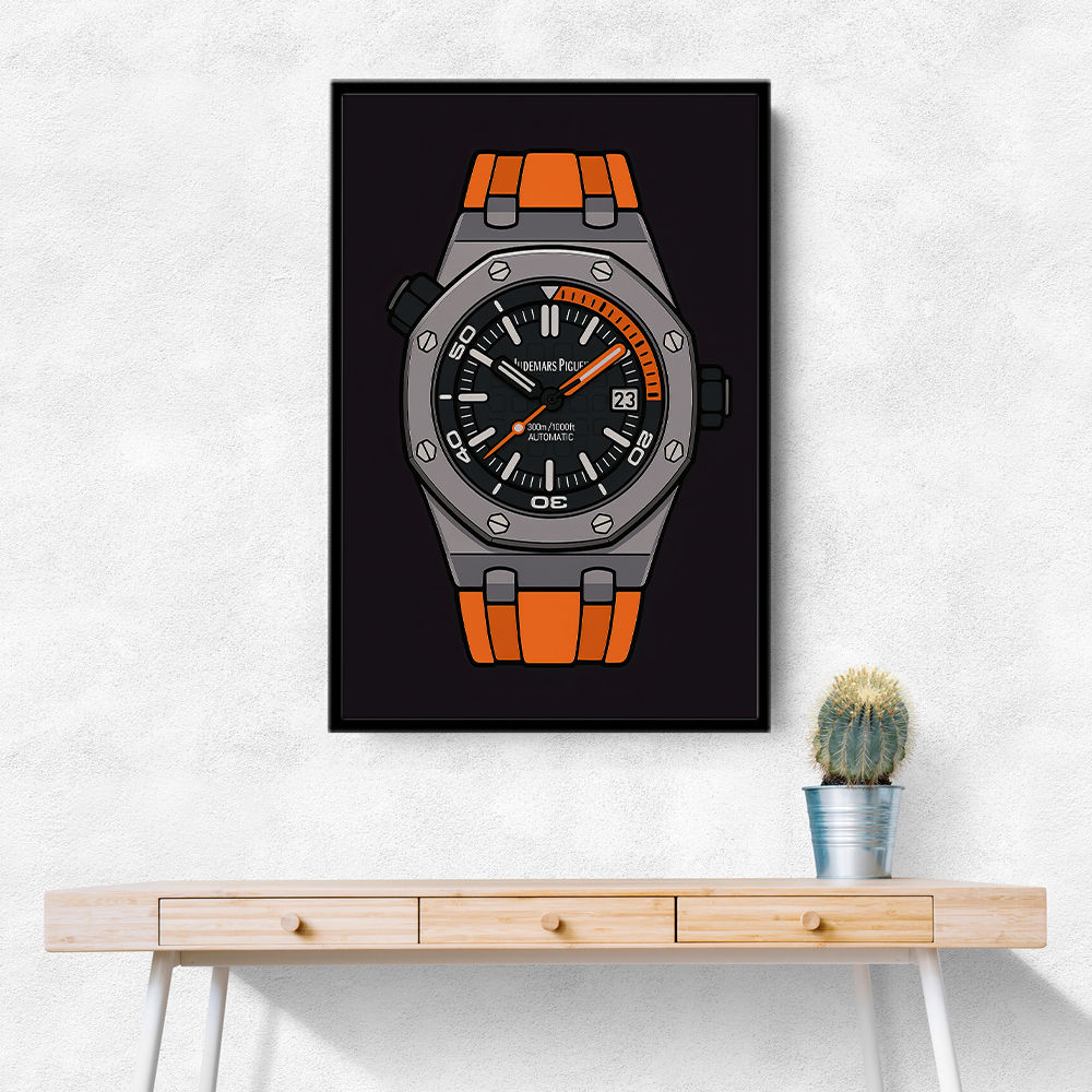 AP Diver Orange Watch Cartoon Style AP Diver Orange Watch Cartoon Style