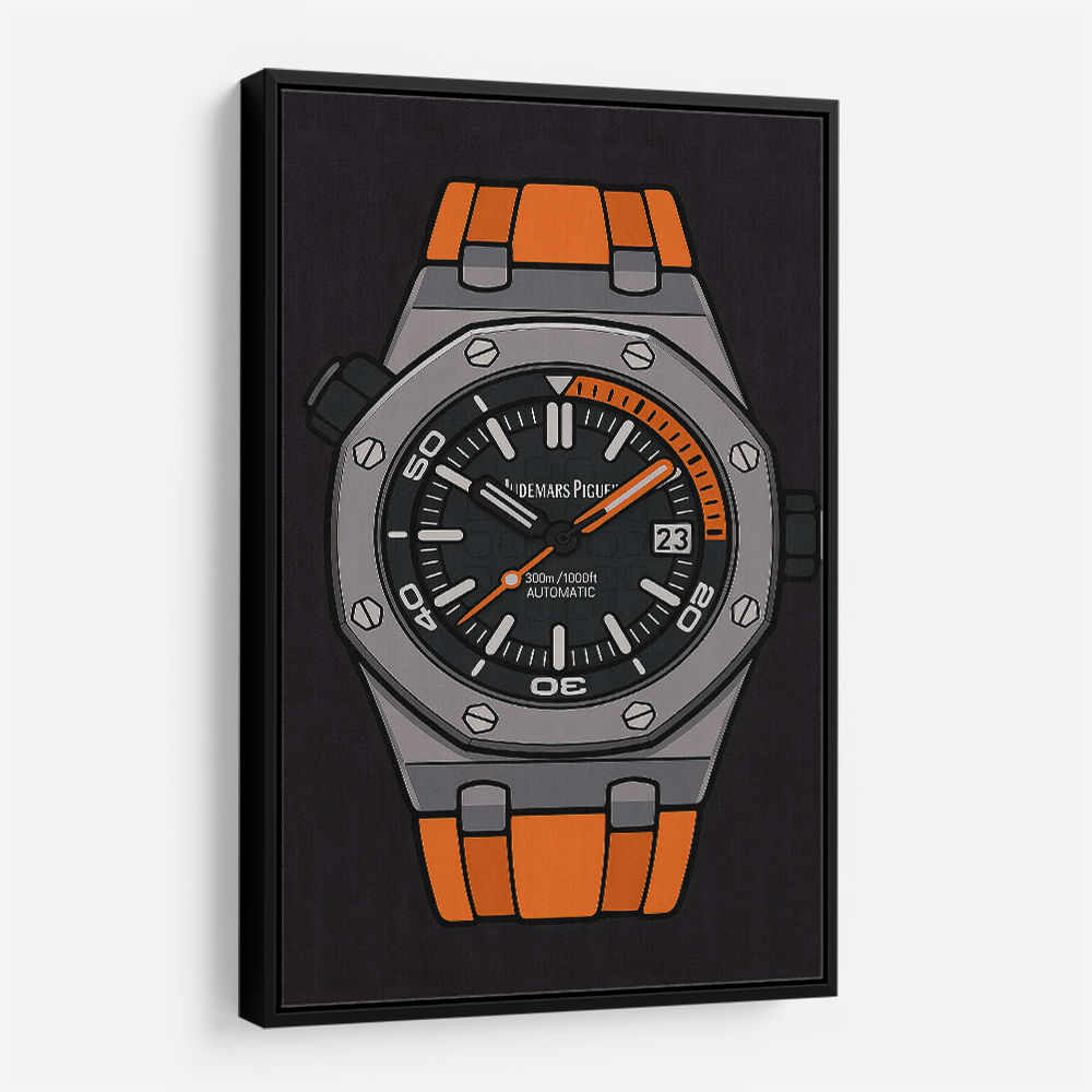 AP Diver Orange Watch Cartoon Style AP Diver Orange Watch Cartoon Style