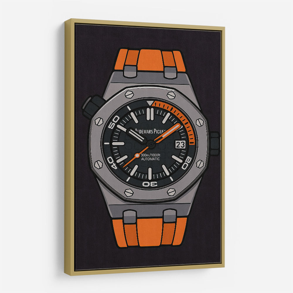 AP Diver Orange Watch Cartoon Style AP Diver Orange Watch Cartoon Style