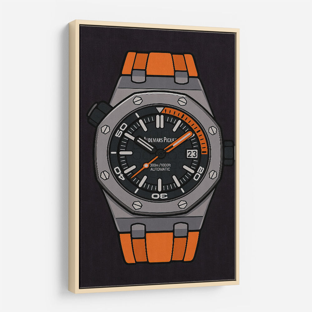 AP Diver Orange Watch Cartoon Style AP Diver Orange Watch Cartoon Style