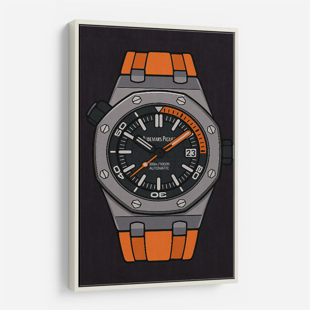 AP Diver Orange Watch Cartoon Style AP Diver Orange Watch Cartoon Style