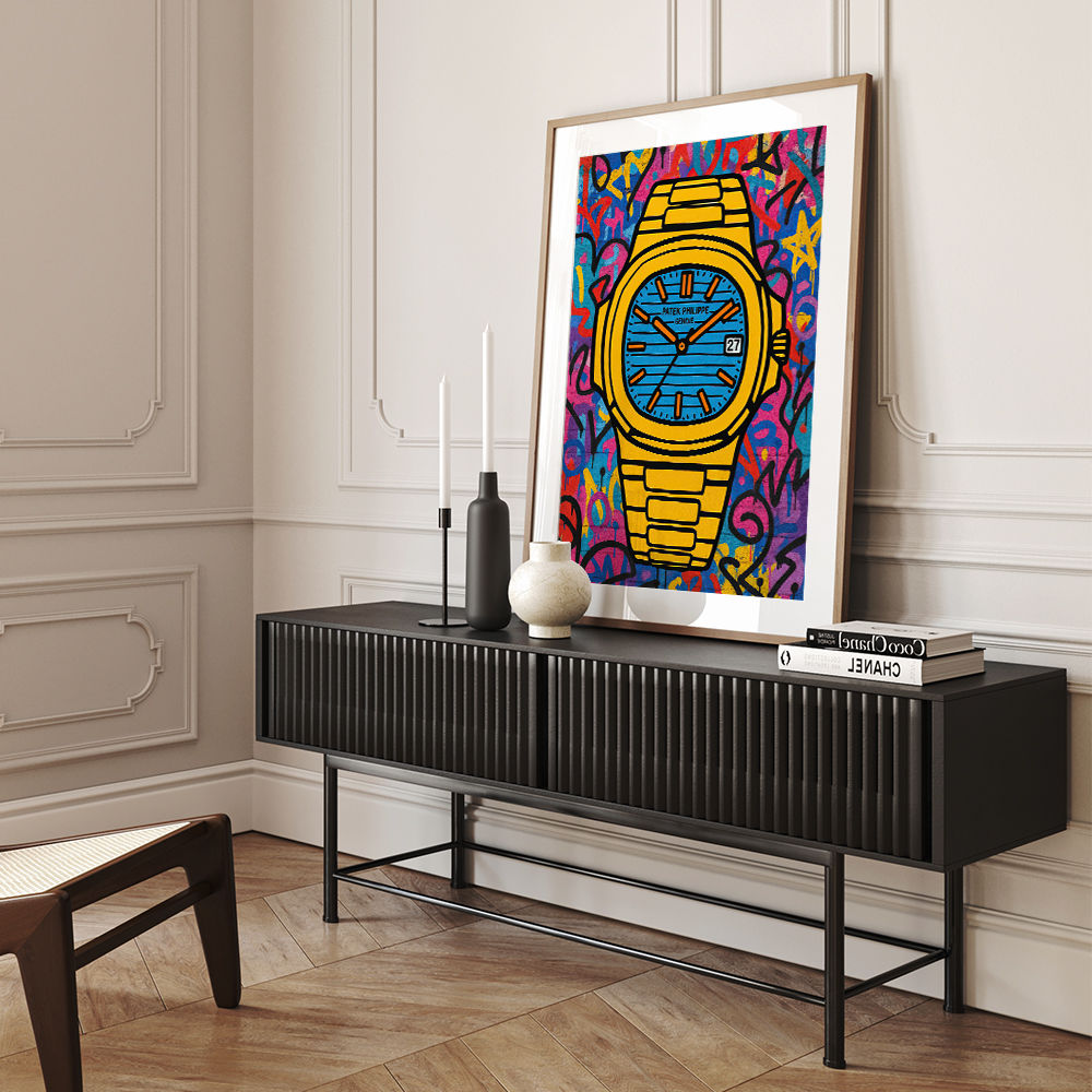 Patek Nautilus Gold Cartoon Art