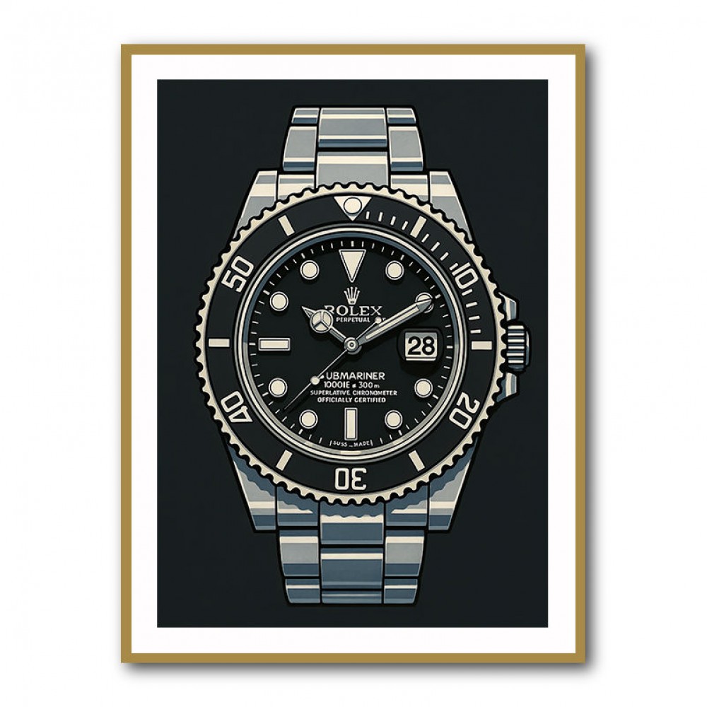 Rolex Submariner Cartoon Style Art Rolex Submariner Cartoon Style Art