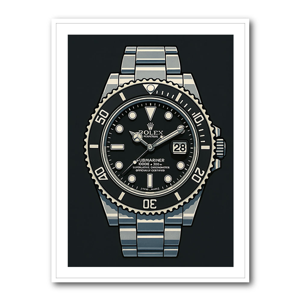 Rolex Submariner Cartoon Style Art Rolex Submariner Cartoon Style Art