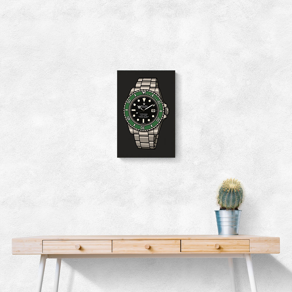 Rolex Submariner Starbucks Cartoon Style Art 