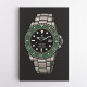 Rolex Submariner Starbucks Cartoon Style Art 