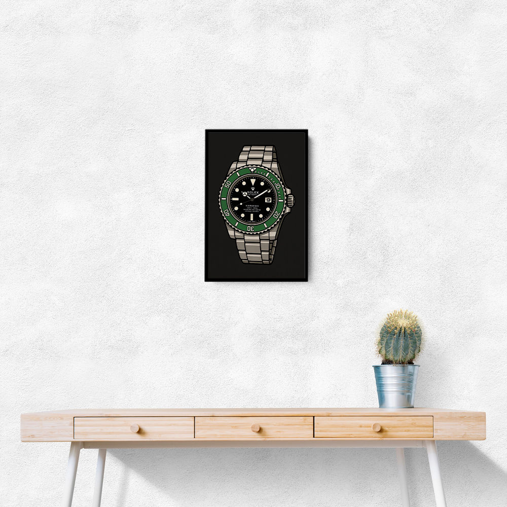 Rolex Submariner Starbucks Cartoon Style Art 