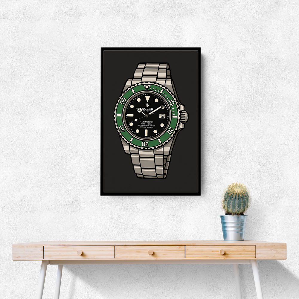 Rolex Submariner Starbucks Cartoon Style Art 